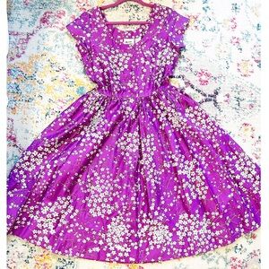 Vintage Murray Meisner (70’s/80’s) Purple Cherry Blossom Dress